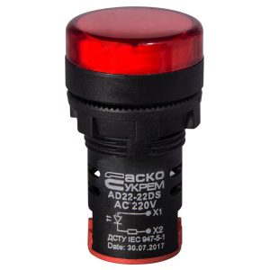 Лампа AD22-22DS червона 220V АC