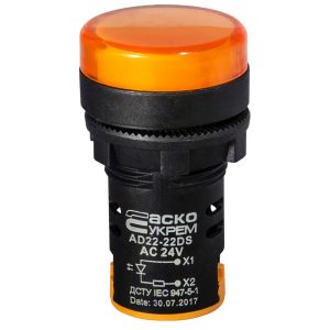 Лампа AD22-22DS жовта 24V АC/DC