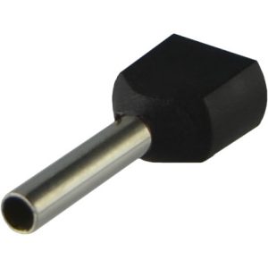 Наконечник втулковий для 2-х проводів   1,5 мм.кв. ізол. ТЕ 1,5-12 чорні (100шт) "АСКО"