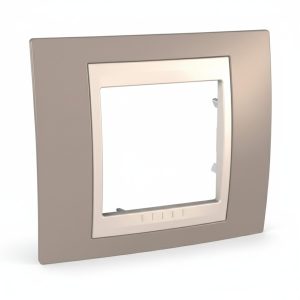 Рамка 1-а кратна "UNICA" Plus коричневий/сл.кість (C3) "знято з в-ва"