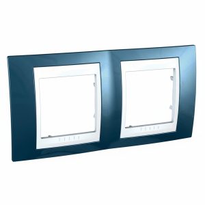 Рамка 2-х кратна "UNICA" Plus блакитний лід/білий (C3) "знято з в-ва"