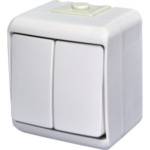 Вимикач 2-кл. зовн. IP54 VHE-2 білий
