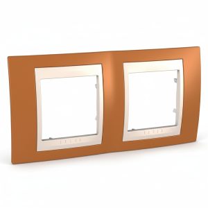 Рамка 2-х кратна "UNICA" Plus оранжевий/сл.кість (C3) "знято з в-ва"