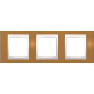 Рамка 3-х кратна "UNICA" Plus оранжева/сл.кість (C3) "знято з в-ва"