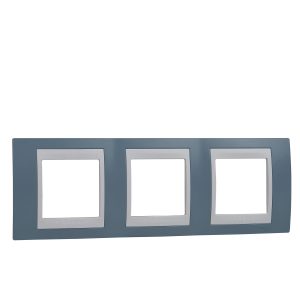 Рамка 3-х кратна "UNICA" Plus синя/білий (C3) "знято з в-ва"