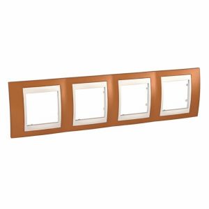 Рамка 4-х кратна "UNICA" Plus оранж/сл.кість (C3) "знято з в-ва"