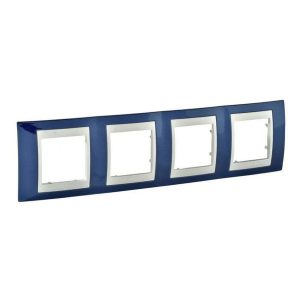 Рамка 4-х кратна "UNICA" Plus блакитний лід/білий (C3) "знято з в-ва"