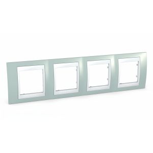 Рамка 4-х кратна "UNICA" Plus морська хвиля/білий (C3) "знято з в-ва"