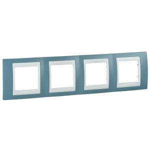 Рамка 4-х кратна "UNICA" Plus синій/білий (C3) "знято з в-ва"