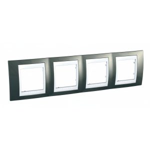 Рамка 4-х кратна "UNICA" Plus шампань/білий (C3) "знято з в-ва"