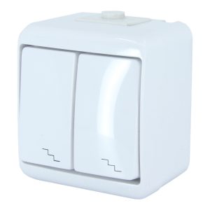 Вимикач 2-кл. зовн. прохідний IP54 VHE-7 білий