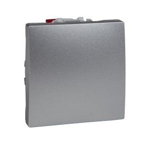 Вимикач 1-кл. внутр. прохідний 2-мод. "UNICA" алюміній (C3) "знято з в-ва"