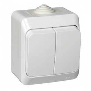 Вимикач 2-кл. зовн. IP44 "ЕТЮД" білий (C3) (знято з в-ва)