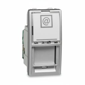 Розетка комп. RJ-45 внутр. 5E UTP 1-мод. "UNICA" алюміній (C3) "знято з в-ва"