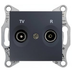 Розетка ТV/R-R прохідна внутр. "SEDNA" графіт (C3) (знятий з в-ва 30.12.2023)