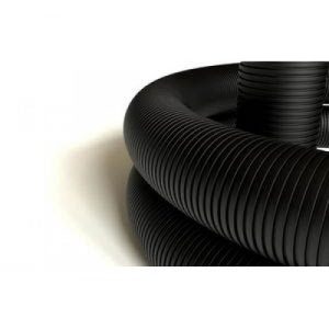 Гофротруба двостінна д.200/172мм з прот. 35м 450Н чорна