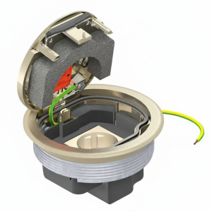 Люк GESRN2 з супортом,1 роз. 250V~,16A + 2x RJ45, блокуванням, (установка в UDL2) IP66. нікельований