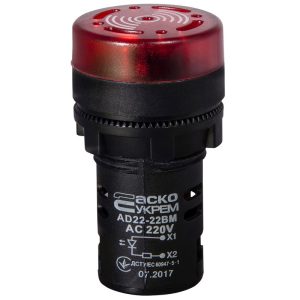 Зумер світлосигнальний AD22-22 BM/r червоний 220 В АС