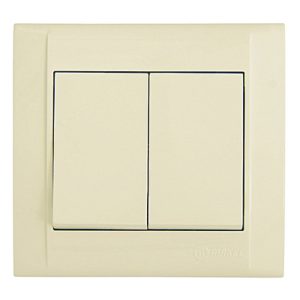 Вимикач 2-клавішний "Defne" крем