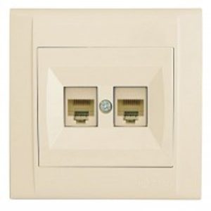 Розетка TF євро "Defne" крем