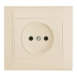 Розетка без заземлення "Defne" крем