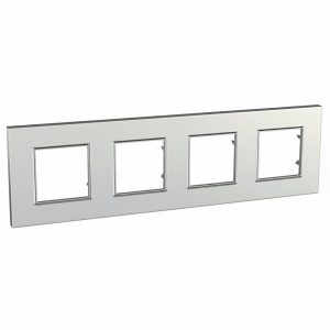 Рамка 4-х кратна "UNICA" Quadro срібна (C3) "знято з в-ва"