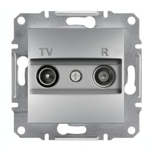 Розетка ТV/R-R кінцева внутр. "ASFORA" алюміній (C3) (знятий з в-ва 30.06.2023)