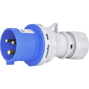 Вилка 023 переносна 2Р+PЕ 32А 230В IP44 EV-3232 (32A, 230V, 2P+PE)