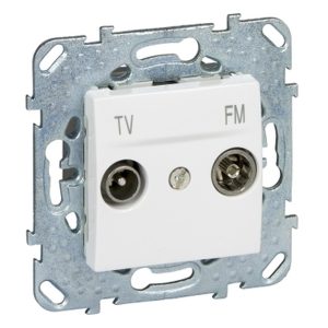 Розетка TV/R одиночна внутр. 2-мод.з супортом "UNICA" біла (C3) "знято з в-ва"