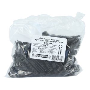 Дюбель ялинка  8мм круг. (пак 100 шт.) чорна