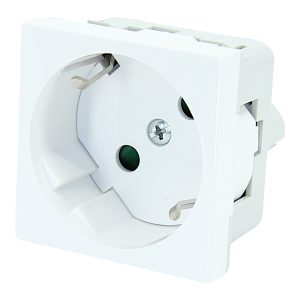 Розетка модульна 45х45, з заземленням, білого кольору; Серія Quadro QS 45X45 C_HB