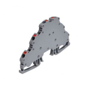 Клема прохідна пружинна 3-х ярусна (з заземленням) на DIN-рейку ОРK 2,5 мм2 сіра