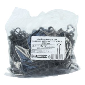 Дюбель ялинка 12мм для плоск. каб. чорна (уп 100 шт.)