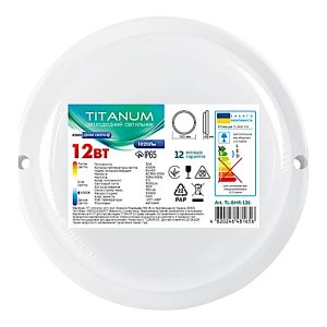 ДПП ЛЕД 12W 6500K 1020Lm IP54 коло TL-BHR-126 TITANUM "VIDEX"