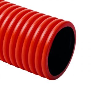 Гофротруба двостінна д. 90/75мм посил. 6м 450Н червона (KD 09090_BC)