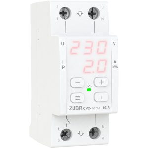 Реле наприги з контролем струму 63А, ZUBR CV2-63 red