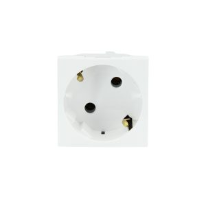 Розетка 1-а З/К внутр. schuko  без шторк. 2 MOD під кутом 45° білий 16А, 250В, ІР20