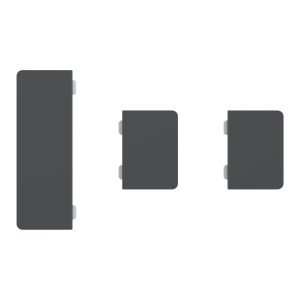 Накладка кнопкового вимикача з 3кнопками, дін-рейковий, маркований, антрацит