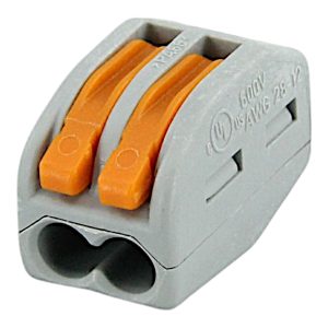 Клема 2-х провідна х 2,5мм.кв. з натискним важелем "WAGO" (уп.50шт)