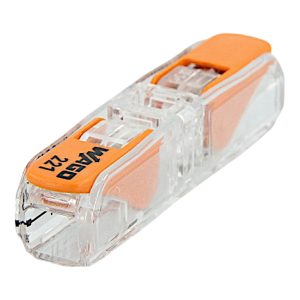 Клема 2-х провідна х 4мм.кв. пряма з нажимним важелем "WAGO" (уп.60шт)