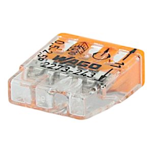 Клема 3-х провідна х 2,5мм.кв. + паста "Alu-Plus" "WAGO" (уп.100шт)