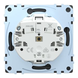 Розетка 1-а З/К внутр. з кришкою та шторками IP44 "D-Life" антрацит