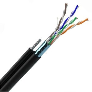 FTP cat.5e 4х2х0,51 зовнішній з тросом 1,2 мм PE 100МГц (бухта 305м) чорний ЗЗЦМ