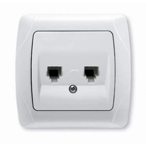 Розетка телефонна подв. RJ-11 внутр. "Carmen" біла (ЦІНА НА ЗАЛИШОК)