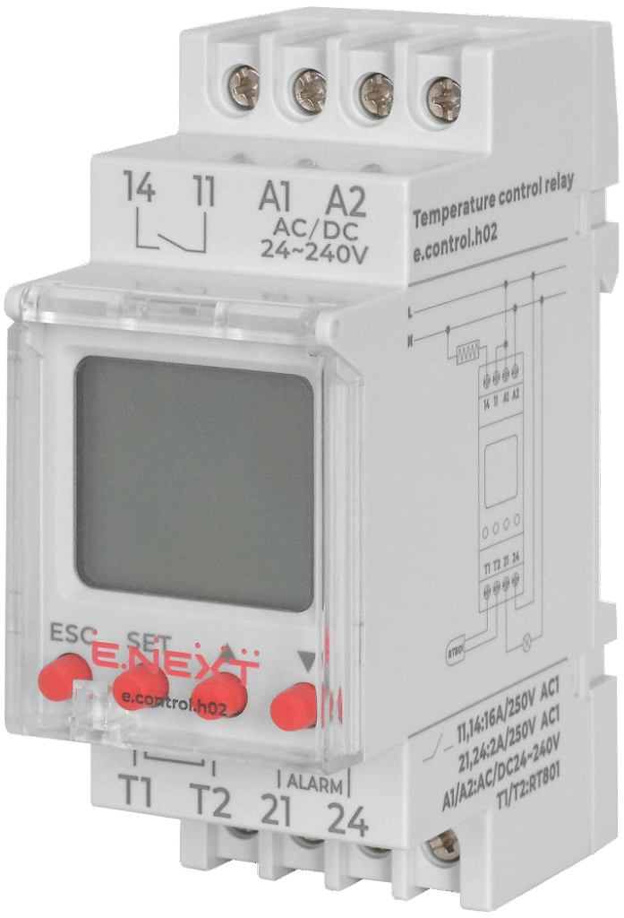 РЕЛЕ КОНТРОЛЮ ТЕМПЕРАТУРИ e.control.h02