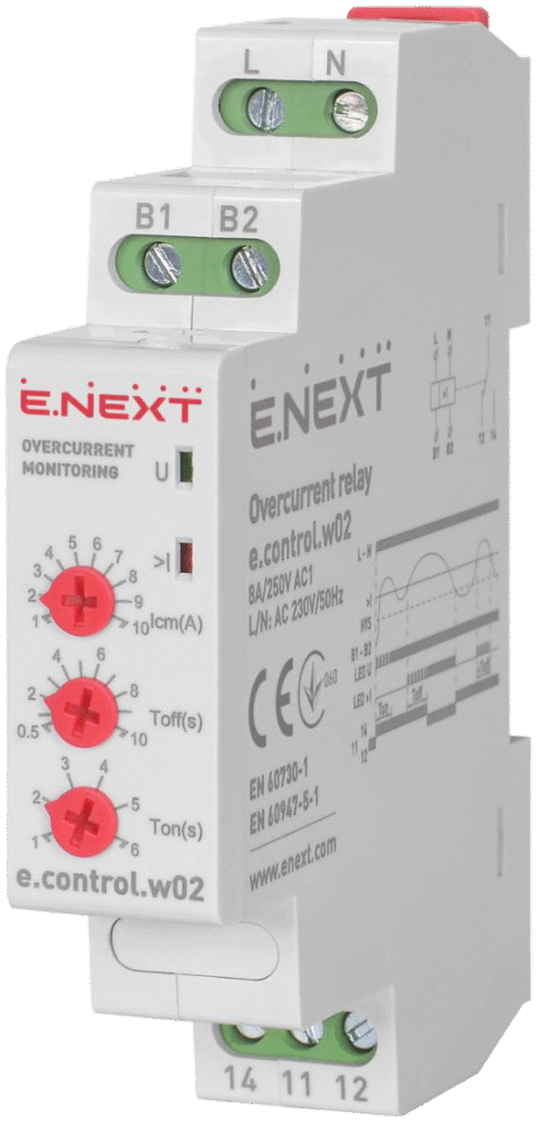 РЕЛЕ КОНТРОЛЮ СТРУМУ (ПРІОРИТЕТНЕ) e.control.w02