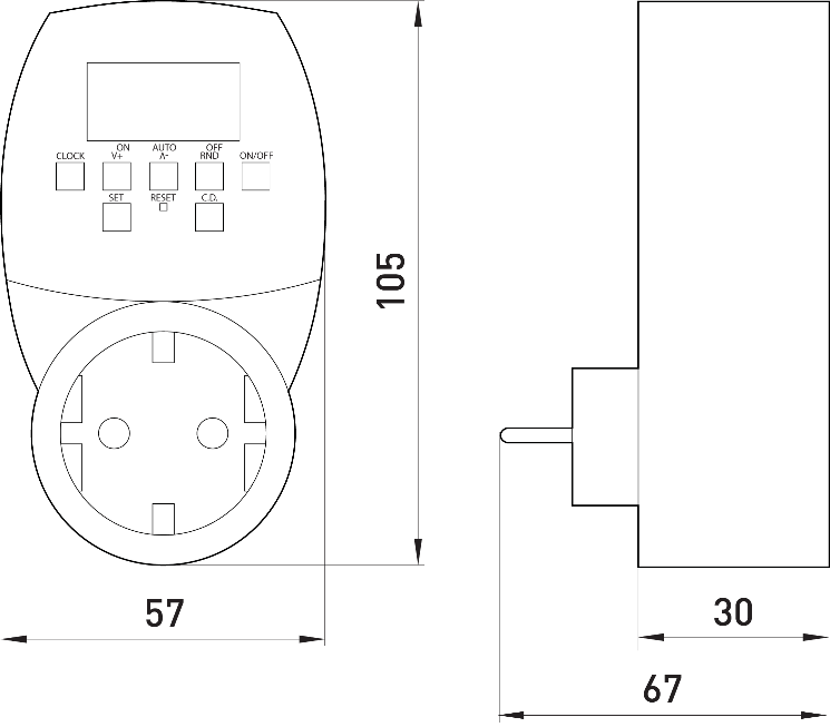 ТАЙМЕР ЕЛЕКТРОННИЙ ТИЖНЕВИЙ РОЗЕТКОВИЙ e.control.t13
