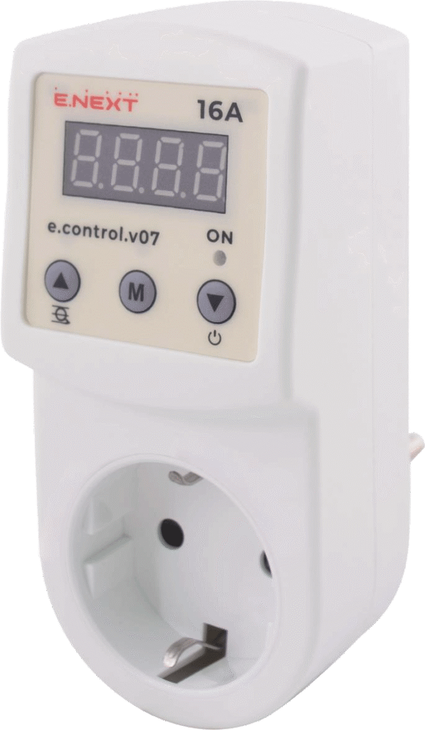 РЕЛЕ КОНТРОЛЮ НАПРУГИ ОДНОФАЗНЕ РОЗЕТОЧНОЕ e.control.v07, 16A