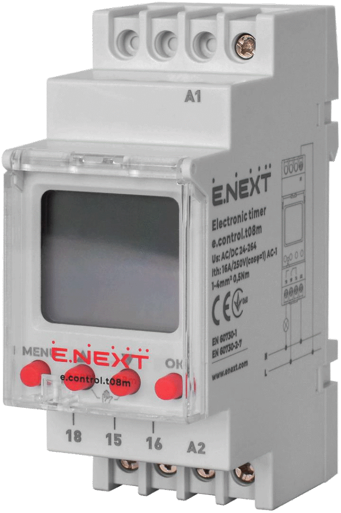 ТАЙМЕР ЕЛЕКТРОННИЙ ТИЖНЕВИЙ ОДНОКАНАЛЬНИЙ control.t08m