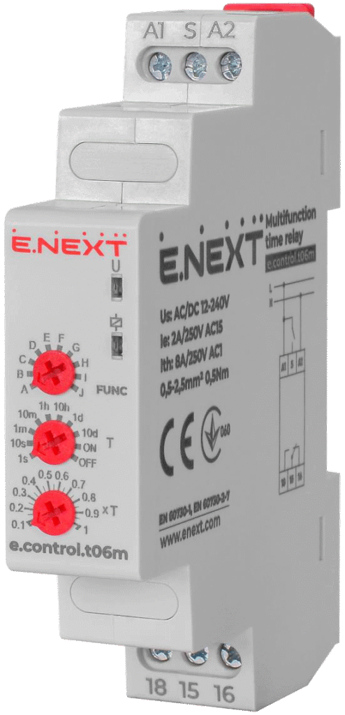 БАГАТОФУНКЦІОНАЛЬНЕ РЕЛЕ ЧАСУ e.control.t06m